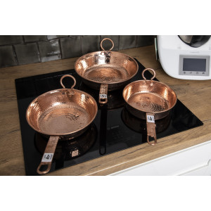 Kupferpfannen set aus Mexiko