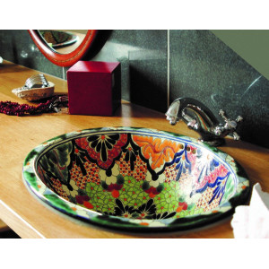 Deikun - Mexikanisches Talavera buntes Waschbecken