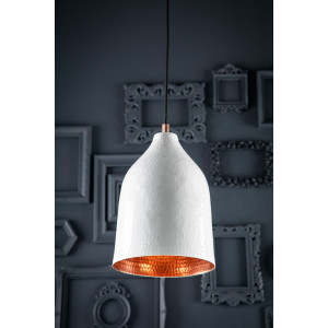 Trompeta blanca - Kupferlampe mit weißer Patina