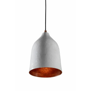 Trompeta blanca - Kupferlampe mit weißer Patina