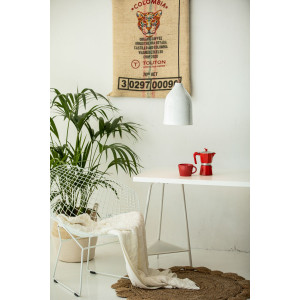 Trompeta blanca - Kupferlampe mit weißer Patina