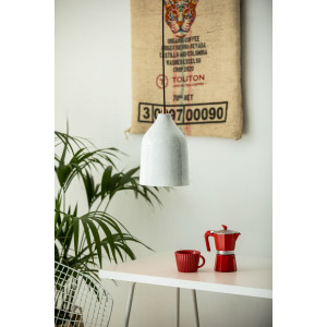 Trompeta blanca - Kupferlampe mit weißer Patina