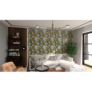 Verde - bunte patchwork mit mexikanischen tellern - 30 st