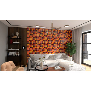 Caramelo - Patchwork aus einfarbigen Fliesen - 90 Stück, 1 m2