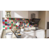 Ciruela - Patchwork aus einfarbigen Fliesen - 90 Stück. 1 m2