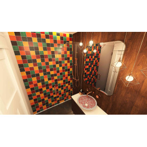 Borgońa - patchwork aus einfarbigen Fliesen - 90 Stück, 1 m2