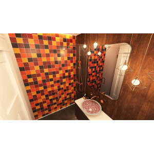 Caramelo - Patchwork aus einfarbigen Fliesen - 90 Stück, 1 m2