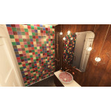 Ciruela - Patchwork aus einfarbigen Fliesen - 90 Stück. 1 m2