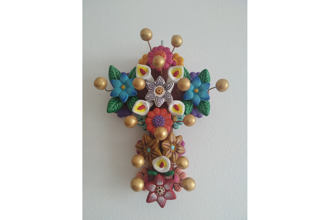 Cruz con Flores - krzyż z Meksyku - wys. 20 cm