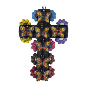 Cruz mariposa - Kreuz mit Schmetterlingen, Volkskunst aus Mexiko