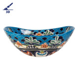 La Reina prima - Talavera mexikanisches Waschbecken mit Relief verziertes