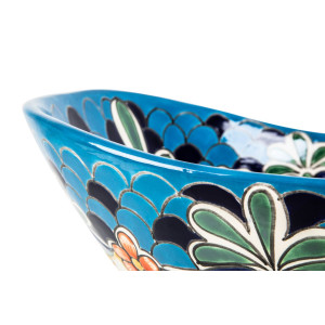 La Reina prima - Talavera mexikanisches Waschbecken mit Relief verziertes