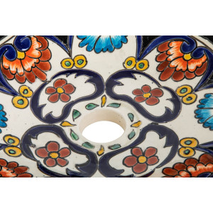 La Reina prima - Talavera mexikanisches Waschbecken mit Relief verziertes