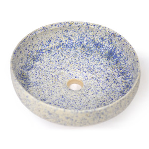 KLAUDIA - RUNDE WEISS-BLAUE WASCHBECKEN