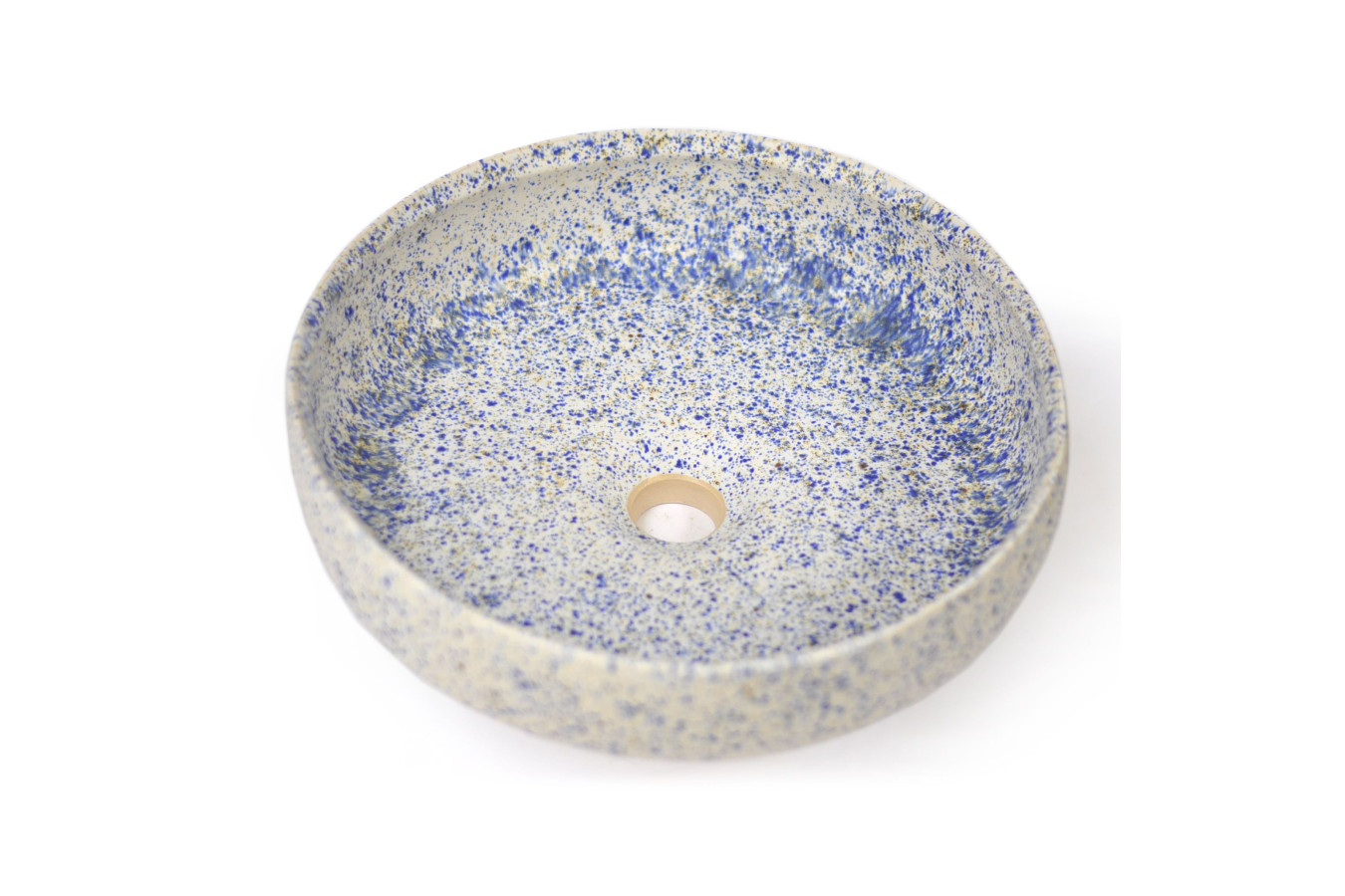 KLAUDIA - RUNDE WEISS-BLAUE WASCHBECKEN
