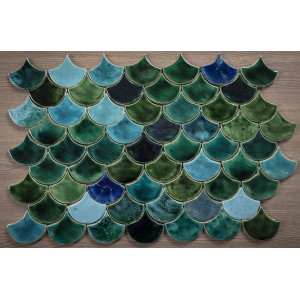 Fischschuppen - Fliesenset "See im Tal" aus der Serie "Wasser