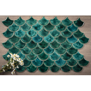 Fischschuppen - Fliesenset „Emerald Cove“ aus der Serie „Wasser“