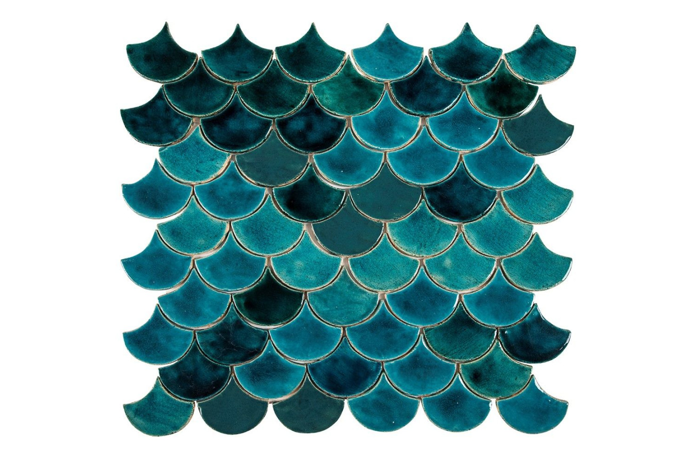 Fischschuppe - Fliesenset „Türkis-Grotte“ aus der Serie „Wasser“