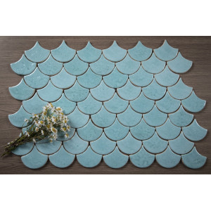 Fischschuppe - Fliesenset „Azurblaue Lagune“ aus der Serie „Wasser“