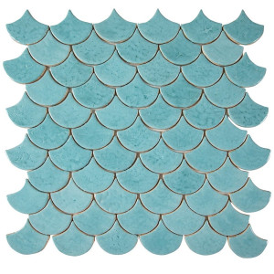 Fischschuppe - Fliesenset „Azurblaue Lagune“ aus der Serie „Wasser“