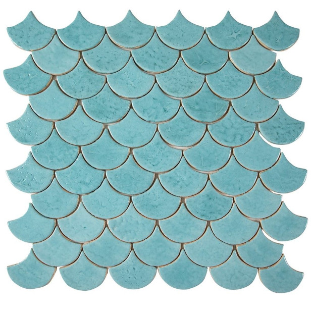 Fischschuppe - Fliesenset „Azurblaue Lagune“ aus der Serie „Wasser“