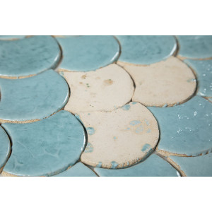 Fischschuppe - Fliesenset „Azurblaue Lagune“ aus der Serie „Wasser“