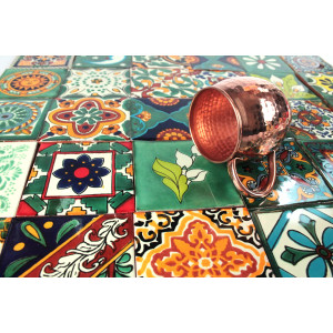 Verde - bunte patchwork mit mexikanischen tellern - 30 st