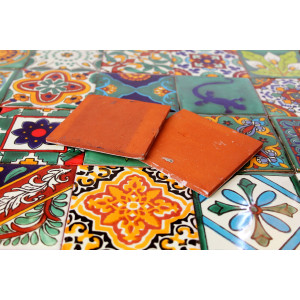 Verde - bunte patchwork mit mexikanischen tellern - 30 st