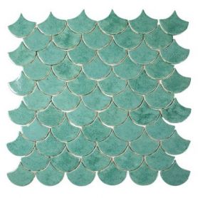 Fischschuppe - handgeschnittene Fliesen aus der Serie "Wasser" - Muster