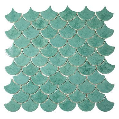 Fischschuppe - handgeschnittene Fliesen aus der Serie "Wasser" - Muster