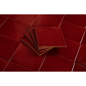 Rojo Cereza Rot - Talavera rote einfarbige Fliesen