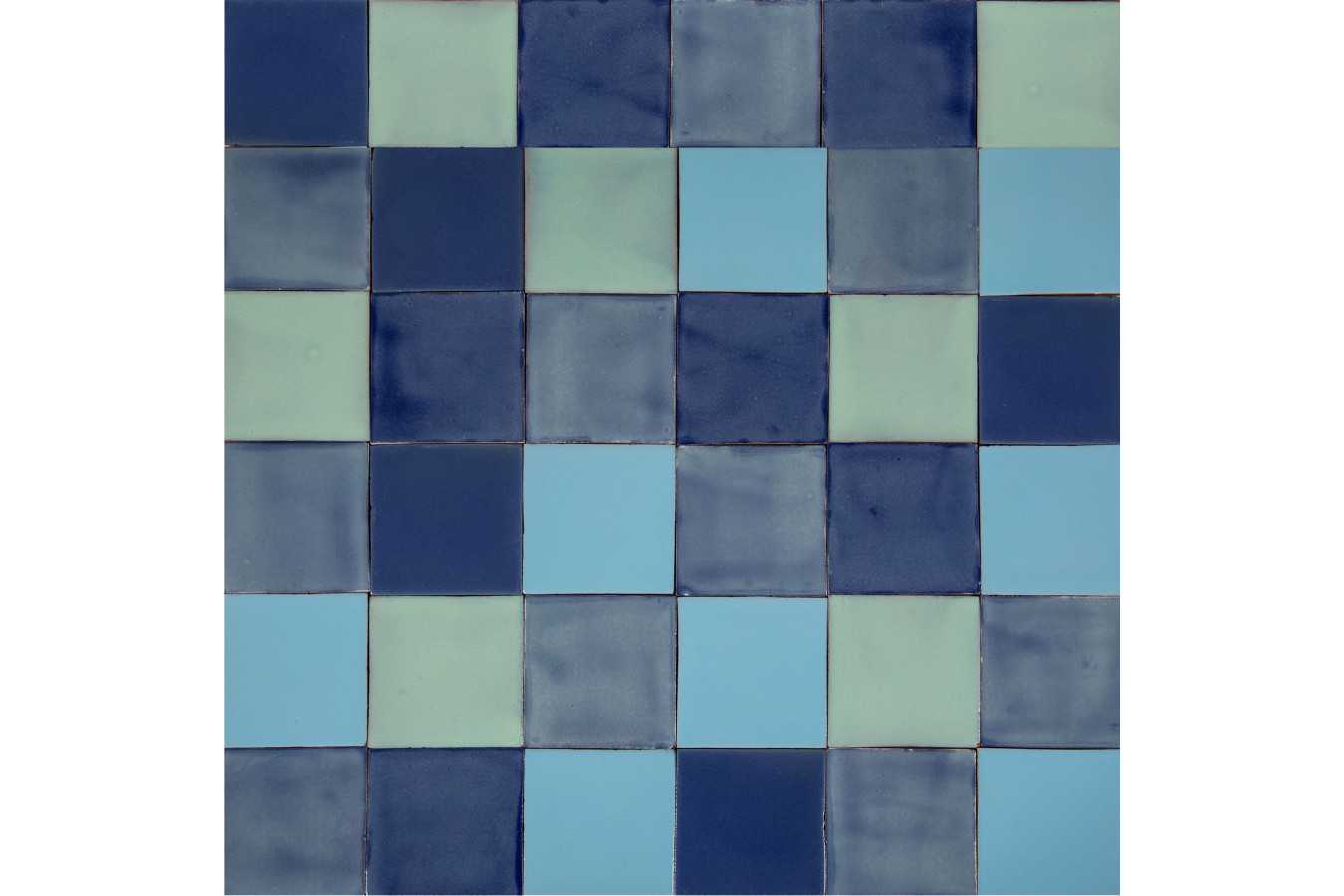 Azuna - Patchwork aus einfarbigen Fliesen - 90 Stück, 1 m2