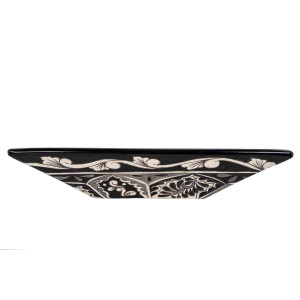 Atalaya prima - Schwarzes mexikanisches Waschbecken mit Relief verziertes