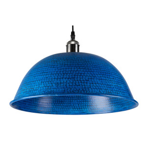 Taron - blaue Lampe aus geschmiedetem Kupfer