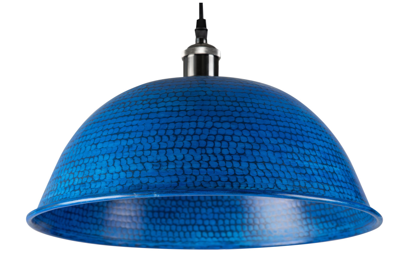 Taron - blaue Lampe aus geschmiedetem Kupfer