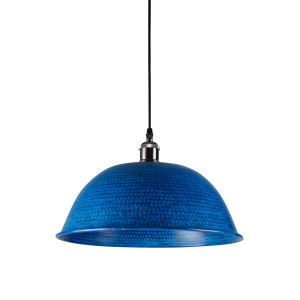 Taron - blaue Lampe aus geschmiedetem Kupfer