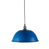 Taron - blaue Lampe aus geschmiedetem Kupfer