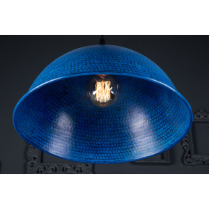 Taron - blaue Lampe aus geschmiedetem Kupfer