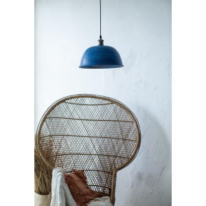 Nuez azul - blaue handgefertigte Lampe aus Mexiko - reines Kupfer