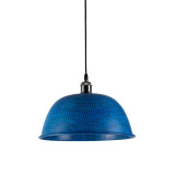 Nuez azul - blaue handgefertigte Lampe aus Mexiko - reines Kupfer