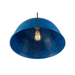 Nuez azul - blaue handgefertigte Lampe aus Mexiko - reines Kupfer