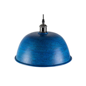 Nuez azul - blaue handgefertigte Lampe aus Mexiko - reines Kupfer