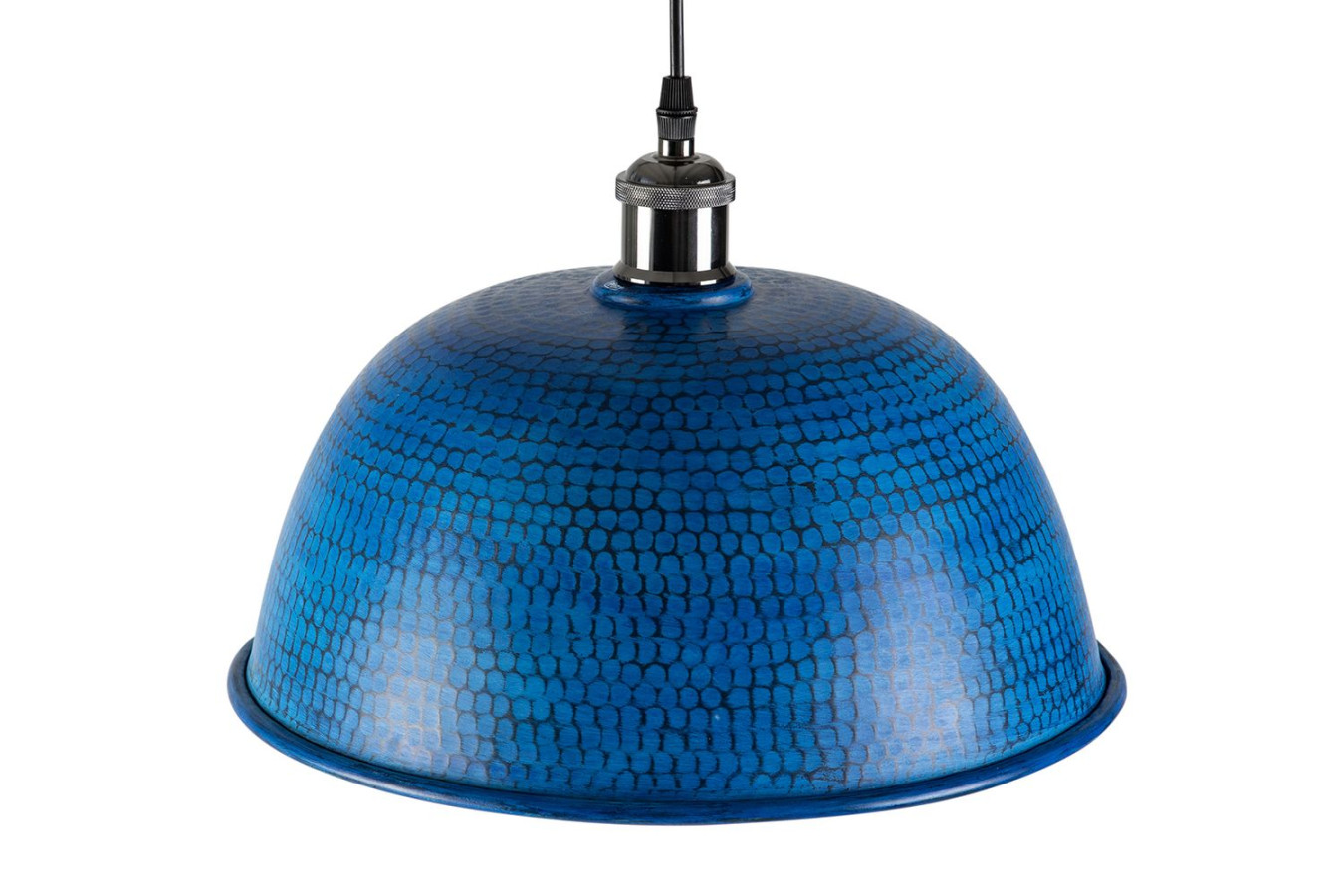 Nuez azul - blaue handgefertigte Lampe aus Mexiko - reines Kupfer