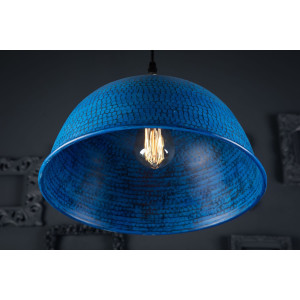 Nuez azul - blaue handgefertigte Lampe aus Mexiko - reines Kupfer