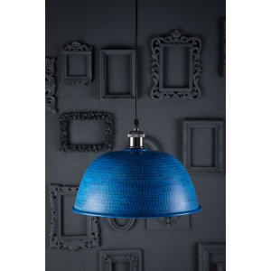 Nuez azul - blaue handgefertigte Lampe aus Mexiko - reines Kupfer