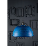 Nuez azul - blaue handgefertigte Lampe aus Mexiko - reines Kupfer