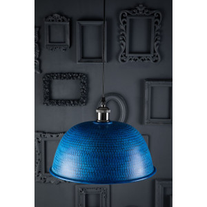 Nuez azul - blaue handgefertigte Lampe aus Mexiko - reines Kupfer