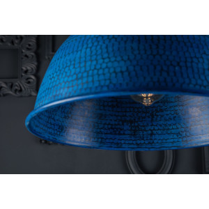 Nuez azul - blaue handgefertigte Lampe aus Mexiko - reines Kupfer