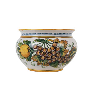 Italienischer Blumentopf aus Keramik - Vaso di limoni e uva S