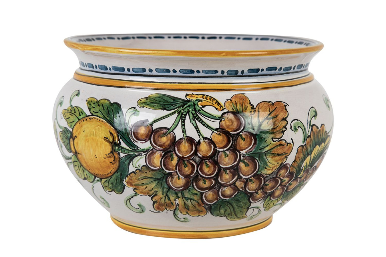 Italienischer Blumentopf aus Keramik - Vaso di limoni e uva S